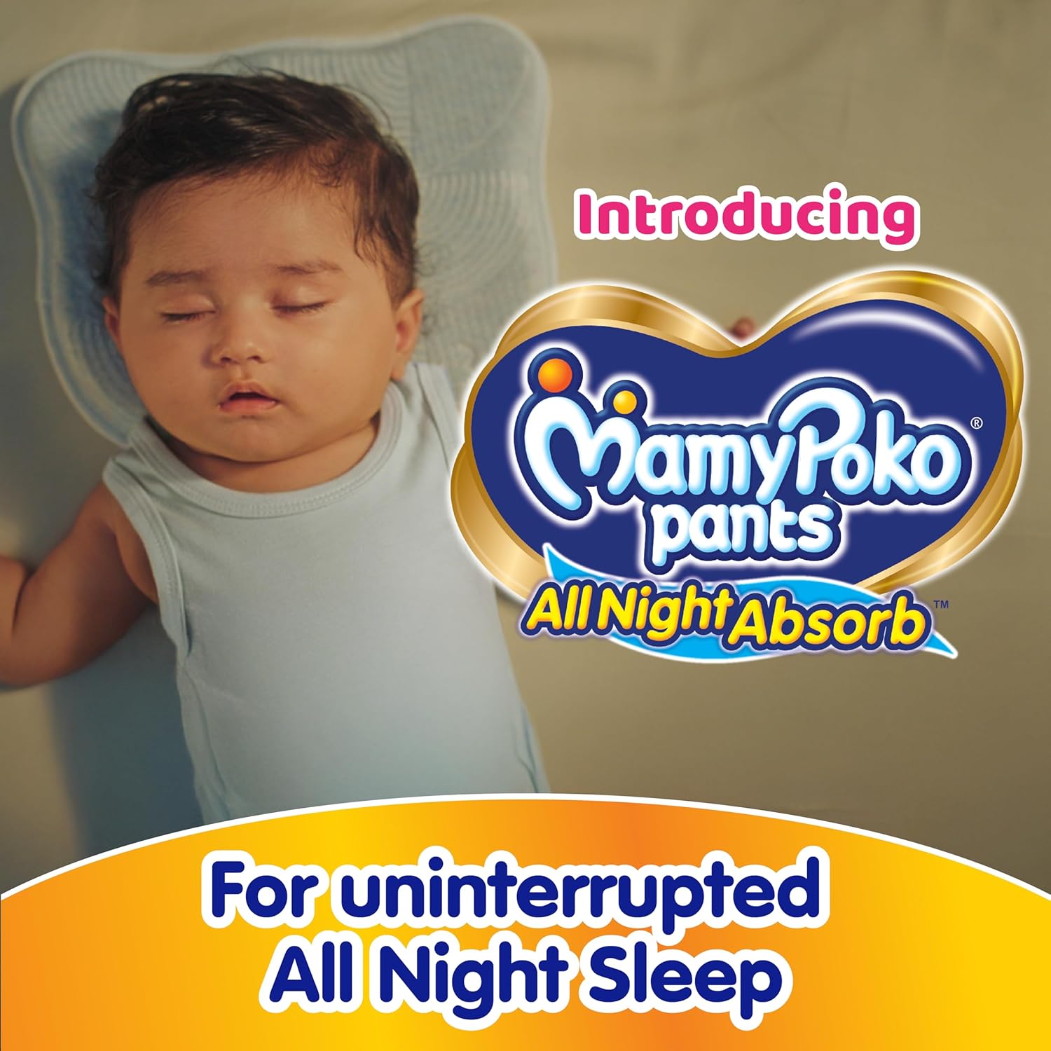 Mamypoko pants All Night AbsorbPant Style Baby Diapers Size(XL), 52 Count, Ideal for 12-17Kgs|+50% wider and repeated absorption for all night 12hr protection from leakage, prevents heaviness.