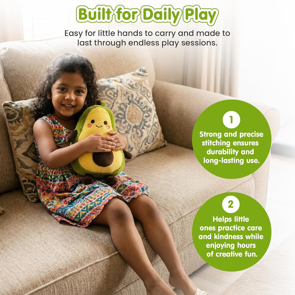Kidology Ultra-Soft Avocado Plush Toy for Kids - 37 cm