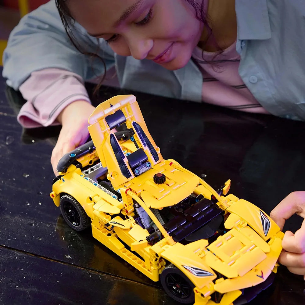 Lego Technic Chevrolet Corvette Stingray Car Model Kit Vehicle Toy 42205 Building Blocks Toys for 9+ Gift for Boys and Girls