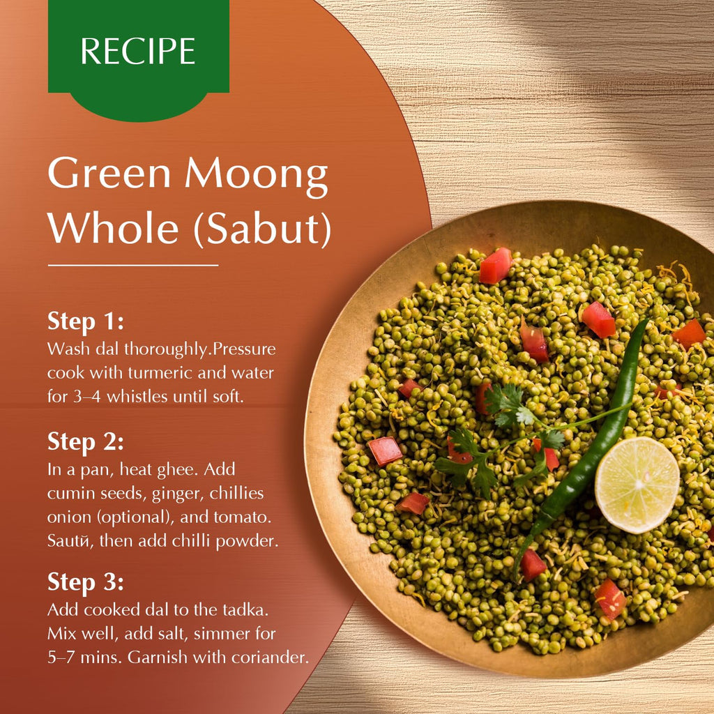 Vedaka Popular Unpolished Green Moong Whole (Sabut), 500 g|Naturally Rich in Protein |Naturally Cholesterol free