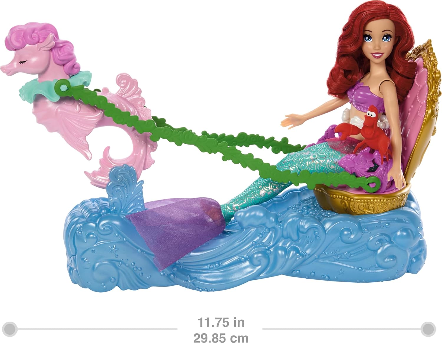 Mattel Disney Princess Ariel’s Rolling Chariot with Mermaid Fashion Doll & Figure