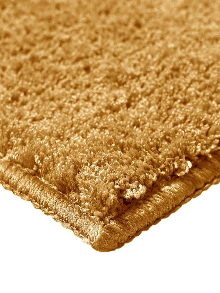 Saral Home Neon Shaggy Yarn Anti-Skid Carpet for Living Room  Colour Gold