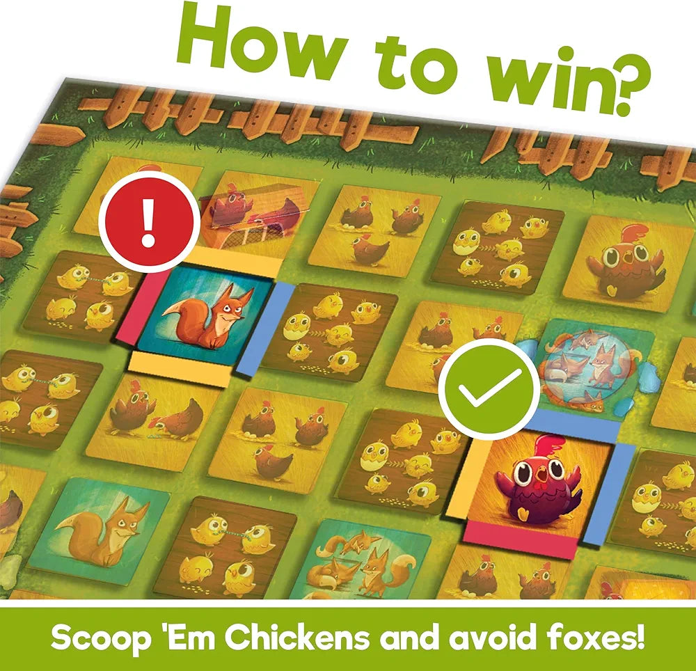 Binca Board Game - Count Your Chickens, Strategy Board Game for Boys & Girls, Fun for Family & Friends Game Night, Card Game for Kids, Teens & Adults, Travel Gifts for Ages 7,8,9,10 & Up, 2-4 Players