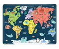 Fiddlys 40 Pcs Paperless Wooden Jigsaw Puzzle for Boys & Girls Learning Educational Toy for 4 Years and Above | World Map