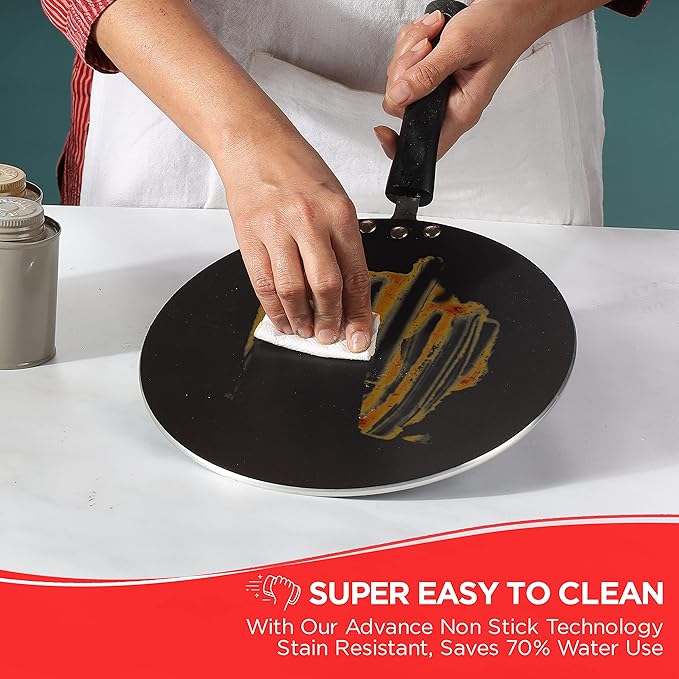 Vinod Zest Aluminium Non Stick Concave Roti / Chapati / Paratha Tawa - 26.5 cm | 5mm Thick | 3 Layer Coating