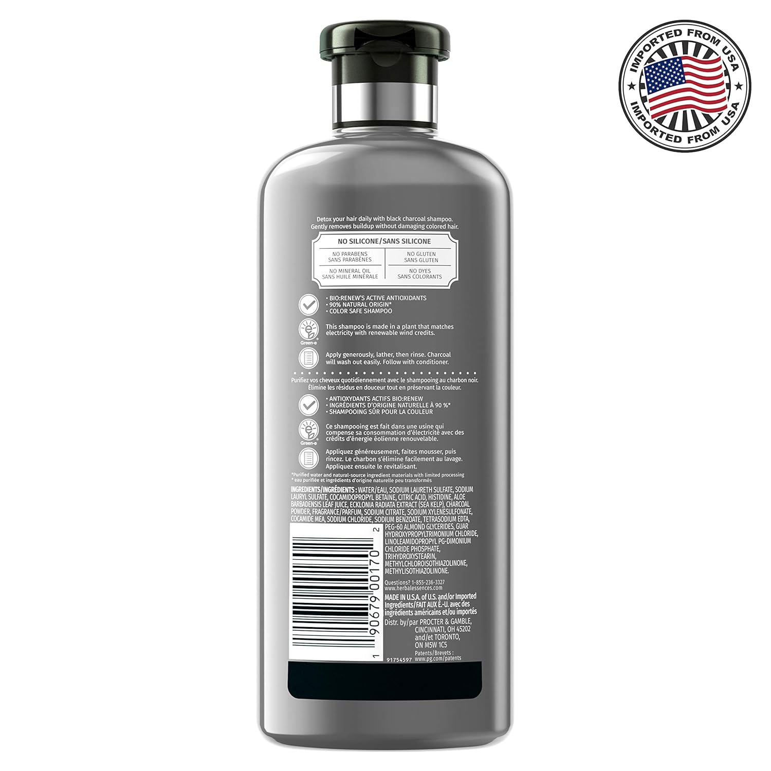 Herbal Essences Bio: Renew Detox Black Charcoal Shampoo - 400 ml