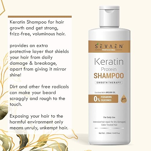 Sevaen Keratin Protein With Argan Oil Shampoo - 250 ml
