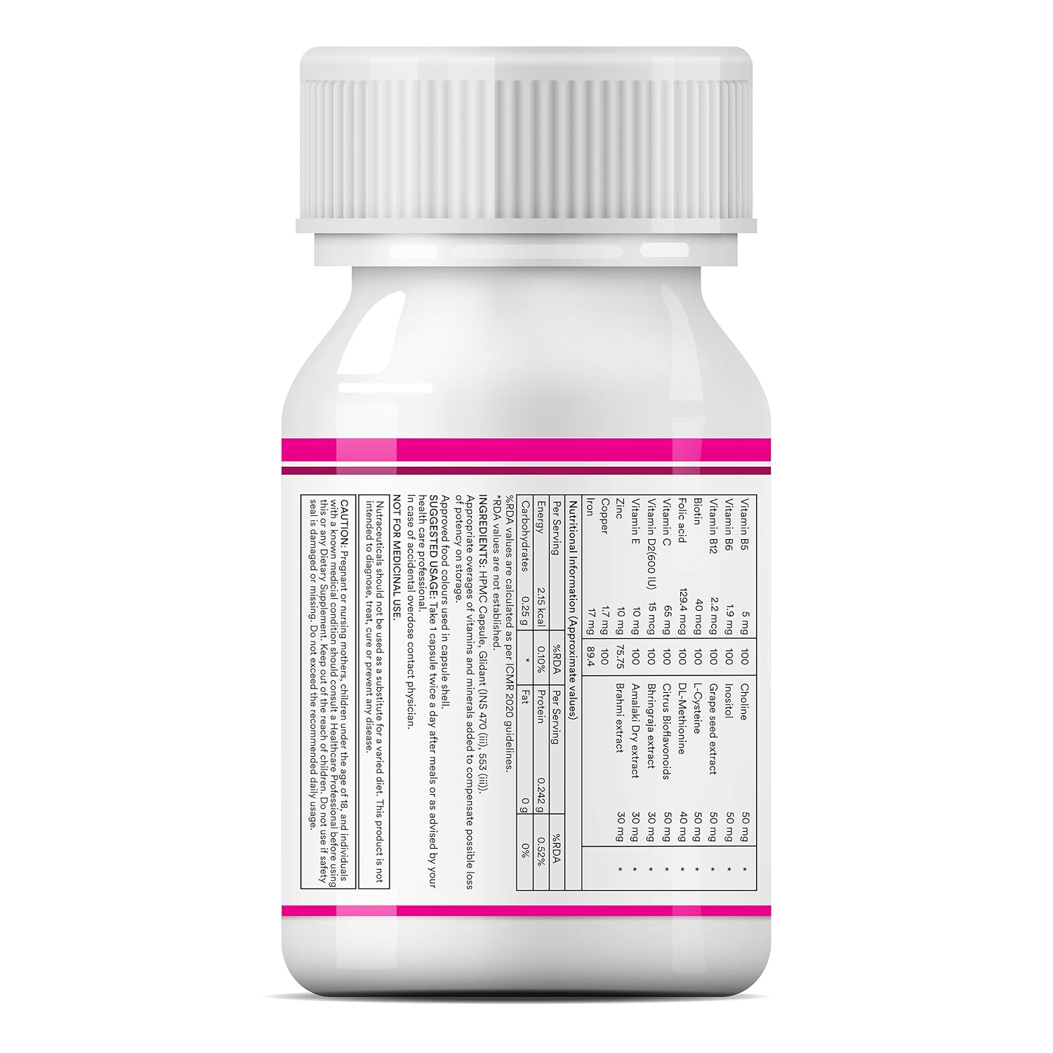 INLIFE Advanced Hair Skin & Nails Supplement with Biotin, Multivitamin Minerals, Amino Acids for Hair Care - 60 Vegetarian Capsules