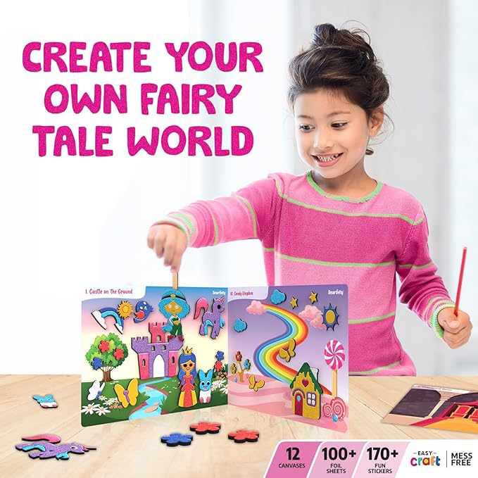 Smartivity Foil Magic Princess Fairy Tales No Mess Art for Kids Craft Kits & Supplies Diy Creative Activity