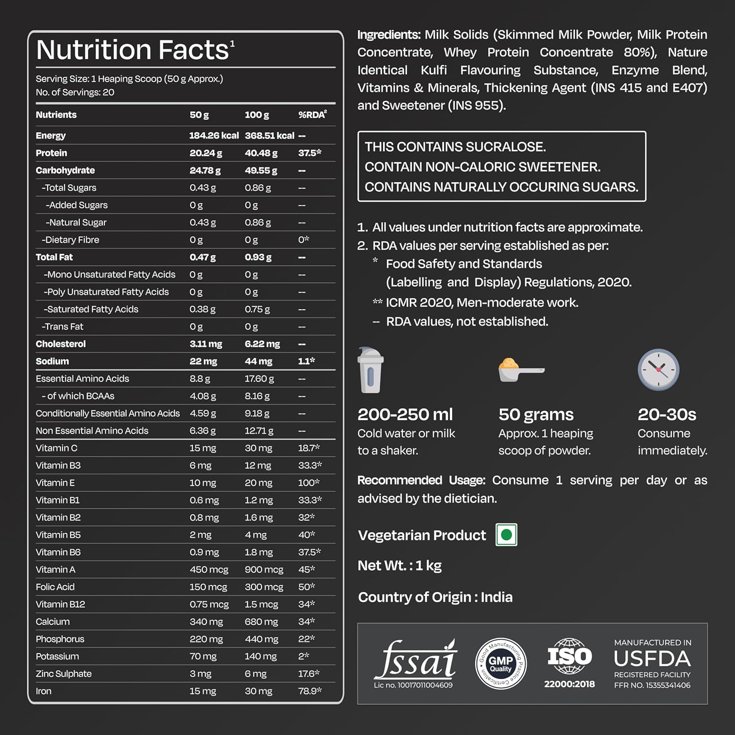 Nutrabay Gold Vital Whey Protein Powder for Beginners with Added Vitamins & Minerals â€“ Muscle Growth & Body Strengthâ€“ 1kg, Kesar Kulfi | Easy to Digest | 100% Authentic Imported Clean Protein