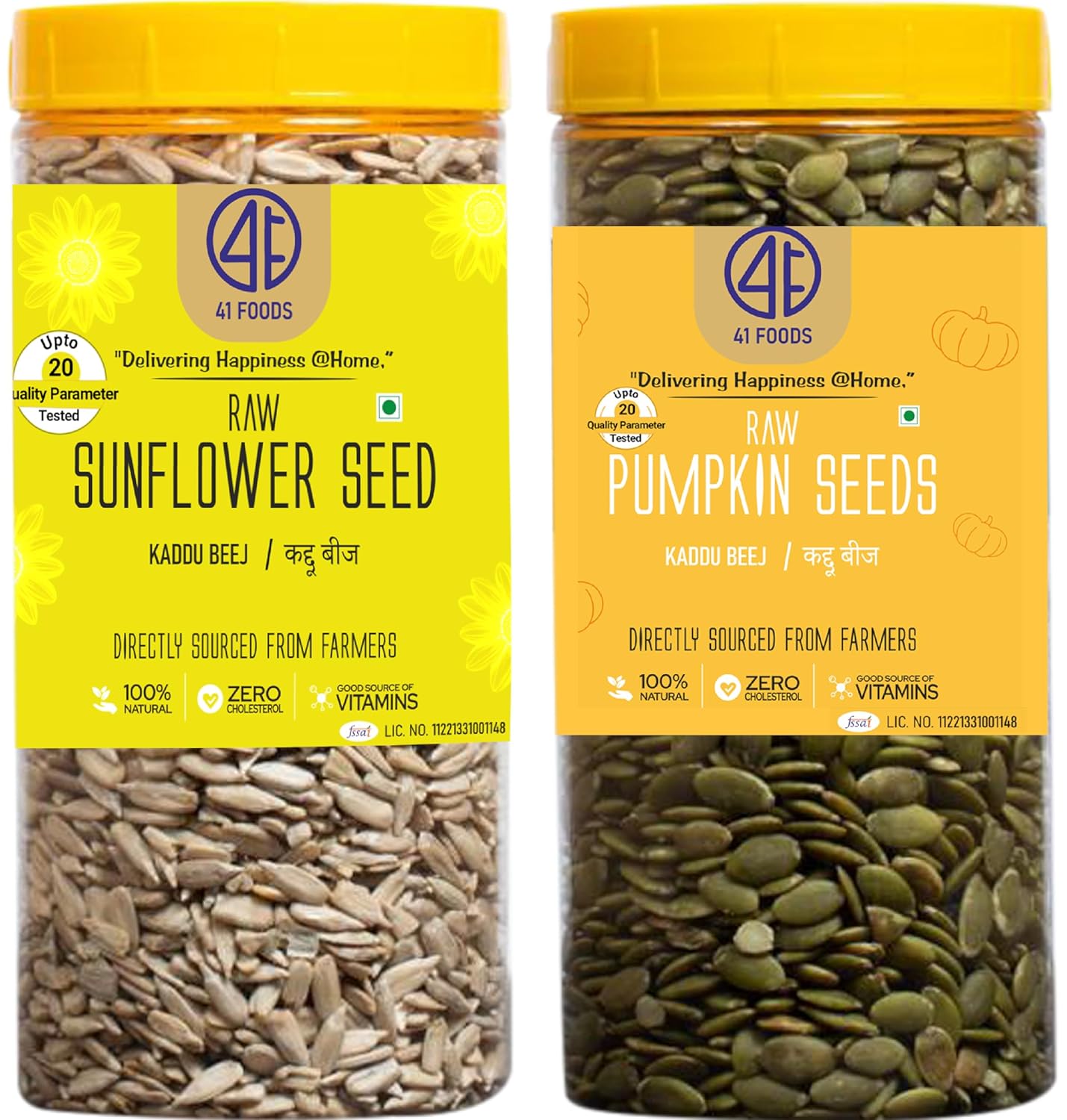 41 Foods Premium Dry Fruits Combo of Pumpkin Seeds and Sunflower Seeds | 200 g (100g x 2)