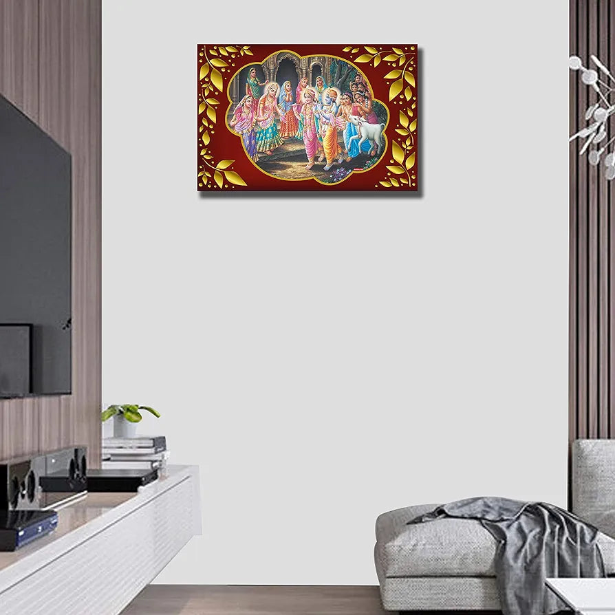 Rangoli MDF Wall Stick Decorative Panel 12x18 Wall Art P-1 Design-30