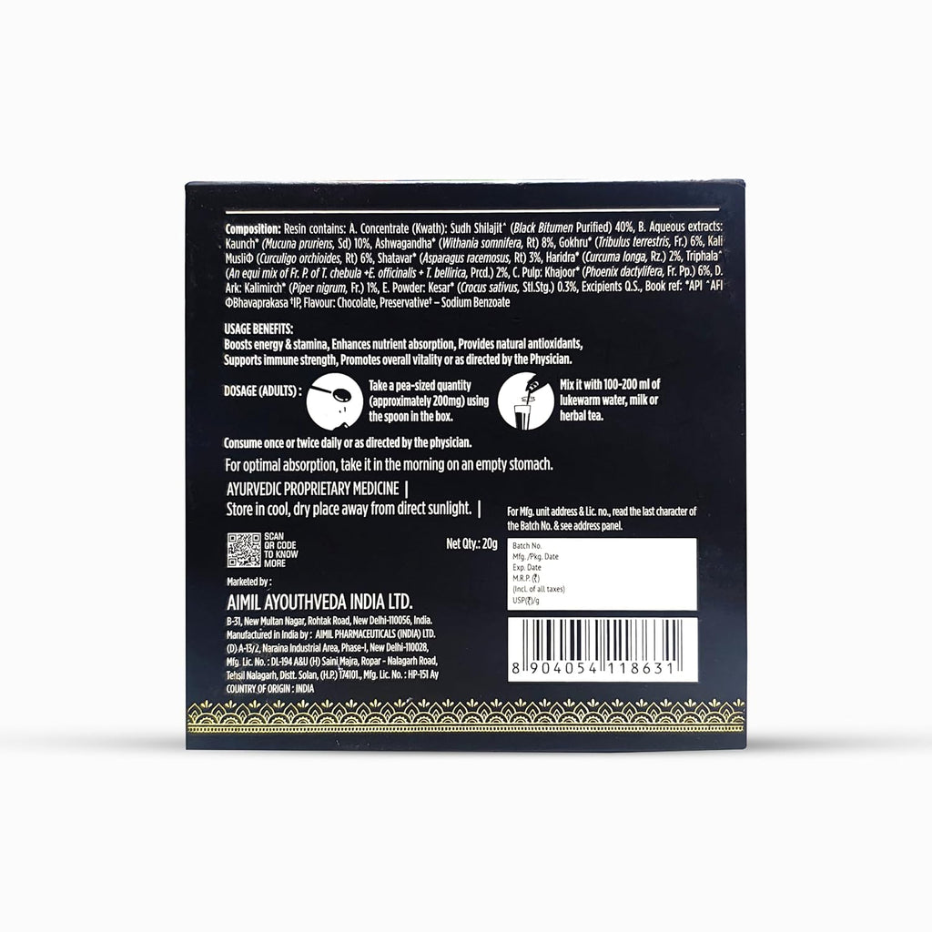 Ayouthveda Pure Himalayan Shilajit Resin | Authentic Ayurvedic Rasayana for Energy, Stamina & Vitality | Fulvic Acid–Rich | Supports Strength, Endurance & Nutrient Absorption | For Women & Men |20g