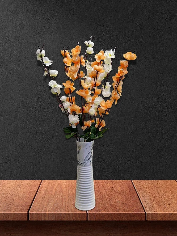 Artificial Flowers Bunch Cherry Blossom Ideal for vase Without vase Peach Mix 55 cm Height Fabric