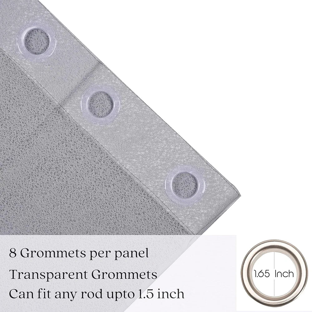 Kuber Industries Stylish Door Curtains for Living Room & Bedroom Web Net Grey Colour