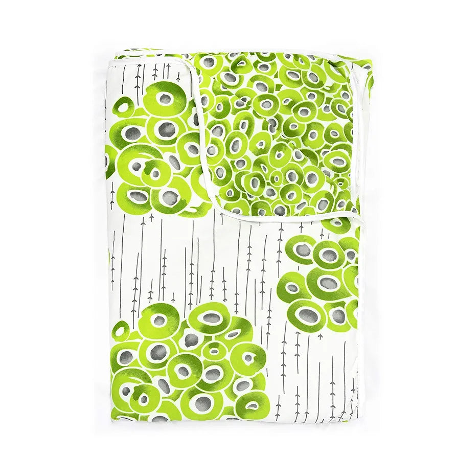 Divine Casa 120 GSM Microfiber Double Dohar Soft & Lightweight Throw Blanket Cloudy Balls Pattern Colour Green Glow