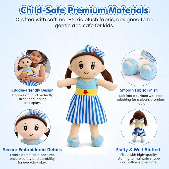 Kidology Soft Plush Doll Toy for Baby & Girls - 45 cm