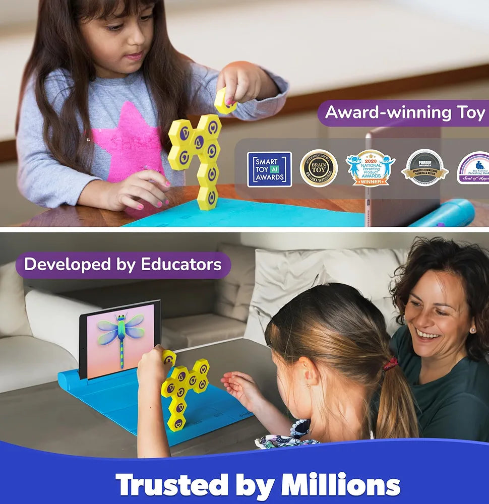 Playshifu Plugo Link Magnetic Building Blocks Kit With Stem Puzzles For Kids Ages 4-10 Year Yellow Pack Of 1