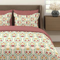 Layers Tivoli Cotton Bedsheet Set for All Seasons Lightweight 104 TC Queen Size Dark Beige Color