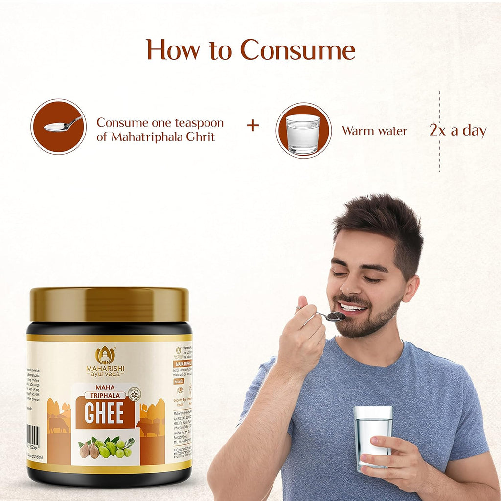 Maharishi Ayurveda Triphala Ghrit | Good for eye health | Improves gut health | Brain-boosting Ghee | Builds immunity | Made with potent herbs | No side effects 100 gms