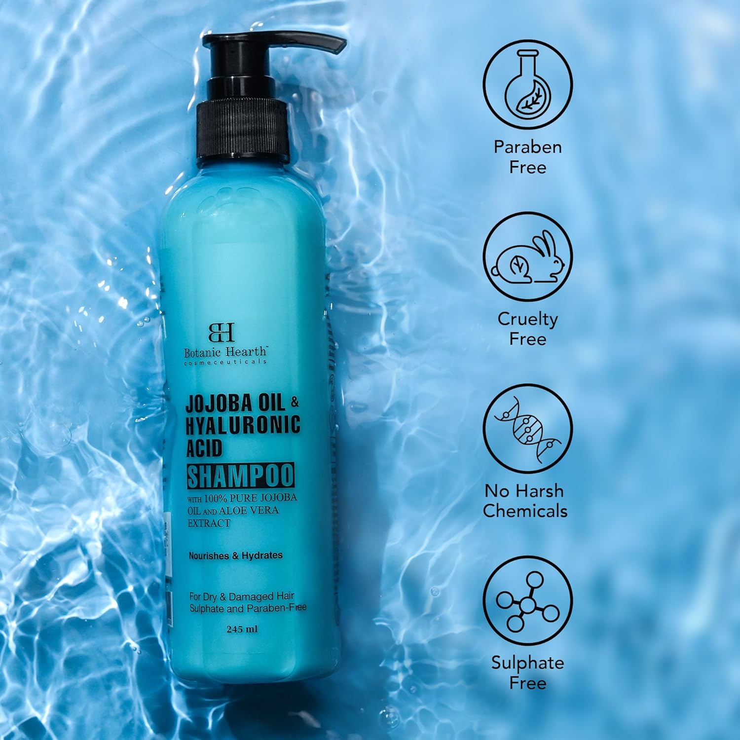 Botanic Hearth Jojoba & Hyaluronic Acid Shampoo - 245 ml