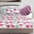 Divine Casa 144 TC 100% Cotton Floral Pink Breathable Bedsheet King Size Bed Cotton Elastic Fitted Colour Rose Pink