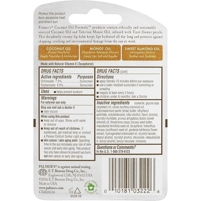 Palmer's Coconut Oil Formula Spf 15 Lip Balm - 4 gms