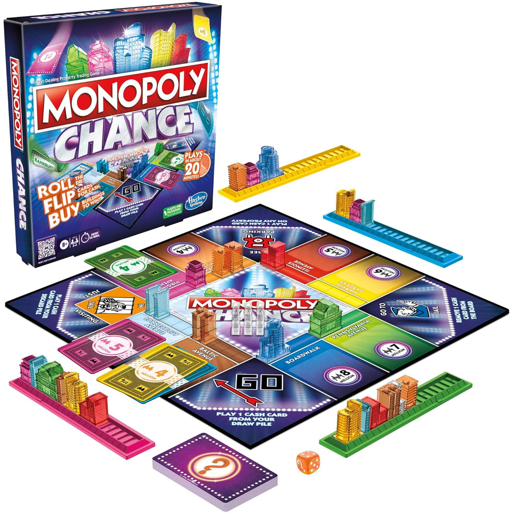 Monopoly Chance Board Game Roll Flip for Buy Adults and Kids
