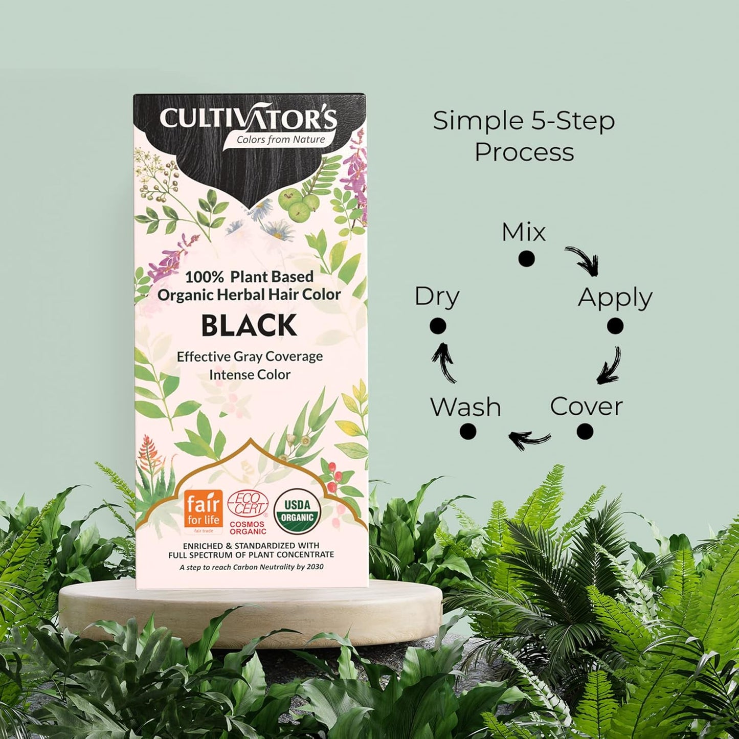 Cultivator's Black Organic Herbal Hair Colour - 100 gms