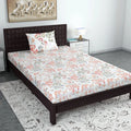 Divine Casa 144 TC 100% Cotton Bedsheet for Single Bed with 1 Pillow Cover Colour Peach Blush
