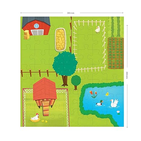 Popcorn Games & Puzzles Farmland 49 Piece Puzzle Kids Jigsaw Game Puzzle Science Educational Toys