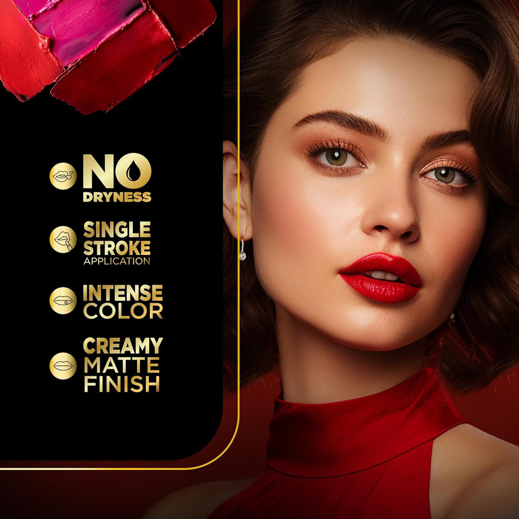 FACES CANADA Comfy Matte Creme Lipstick - Oh So Serious, 4.2g | Long Stay | Creamy Matte Finish | Intense Color | Super Hydrating & Nourishing | Single Stroke Smooth Application