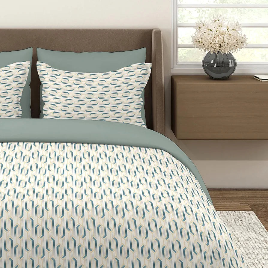 Layers Home Easy Cotton Bedsheet Set for All Seasons Lightweight 144 TC Queen Size Blues