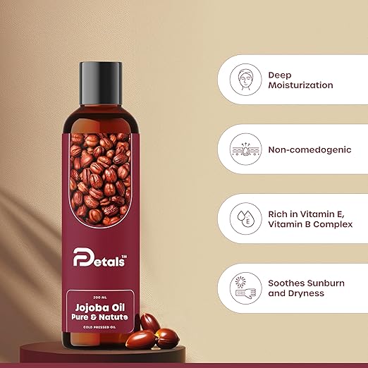 DPetals Pure Natural Cold Pressed Jojoba Oil - 200 ml