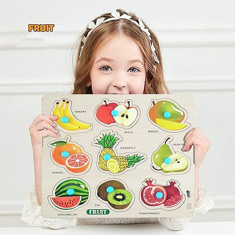 Highroof Fruit Wooden Puzzle Kids Games Toys For Kids 3+ Jigsaw Puzzles For Adults Baby Learning