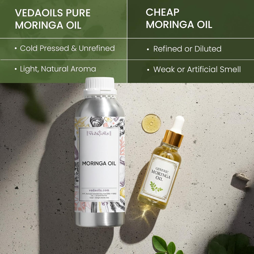 VedaOils Moringa Oil For Hair Growth, Face & Skin Nourishment - 100 ml