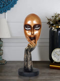 Zart Resin Human Lady Face Showpiece Medium Golden