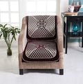 Nendle Chenille Velvet Fabric Sofa Cover Set of 5 Seater (Wine, 6 Pieces)