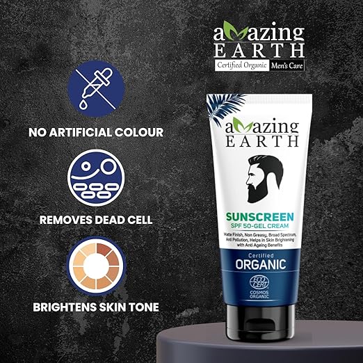 Amazing Earth Sunscreen for Men SPF 50 Gel Cream - 100 gms
