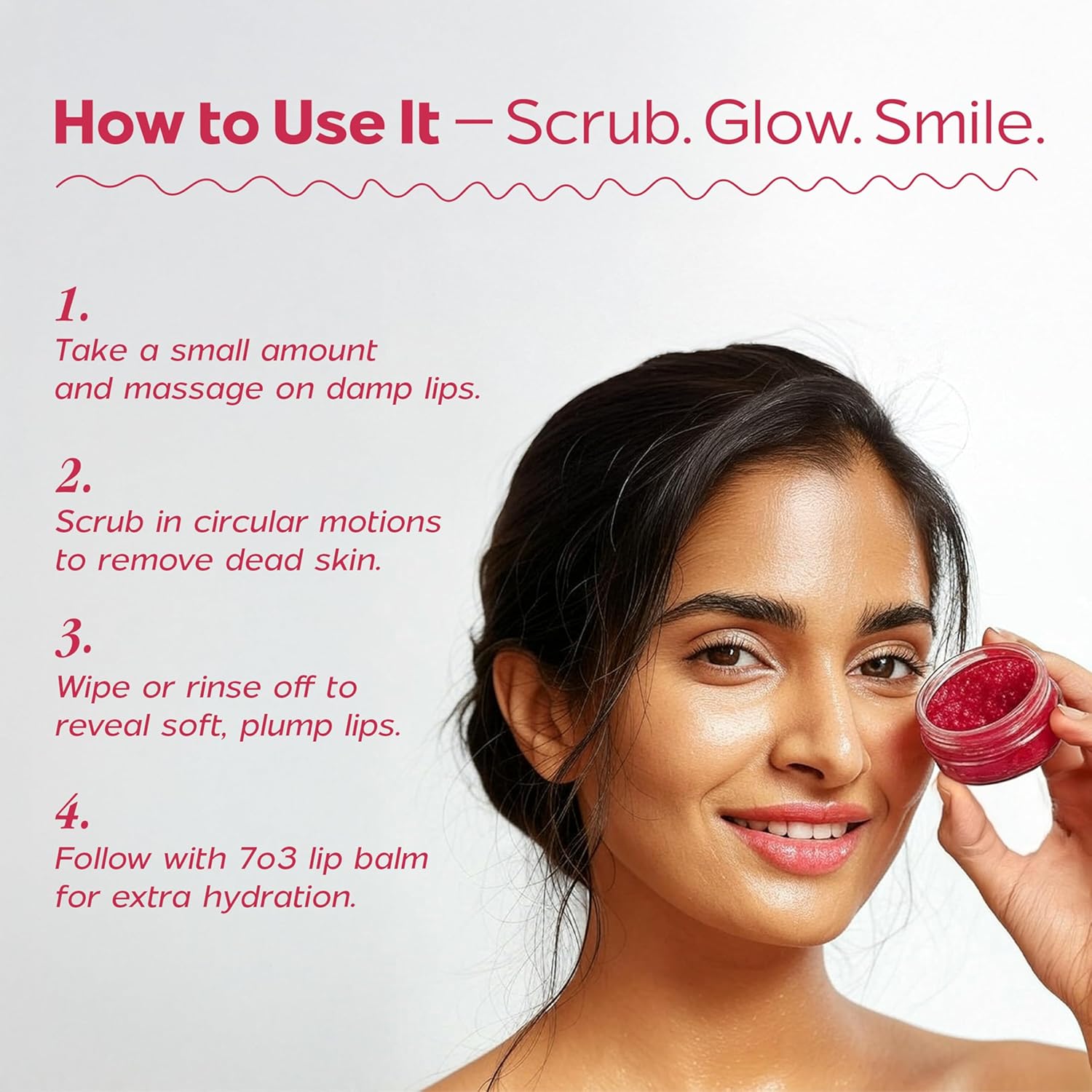 7o3 Beetroot Lip Scrub With Licorice Extract – Soft, Smooth & Vibrant Lips - 15 Gms