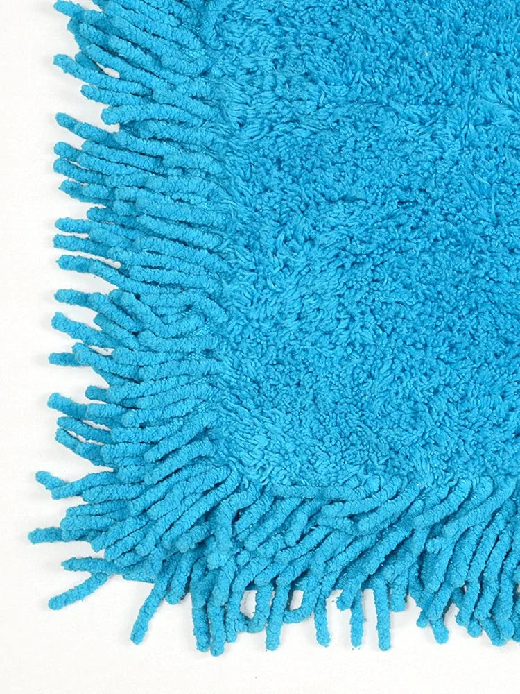 Saral Home Shaggy Soft Cotton Durable & Washable Multipurpose Bedside Runner Colour Turquoise
