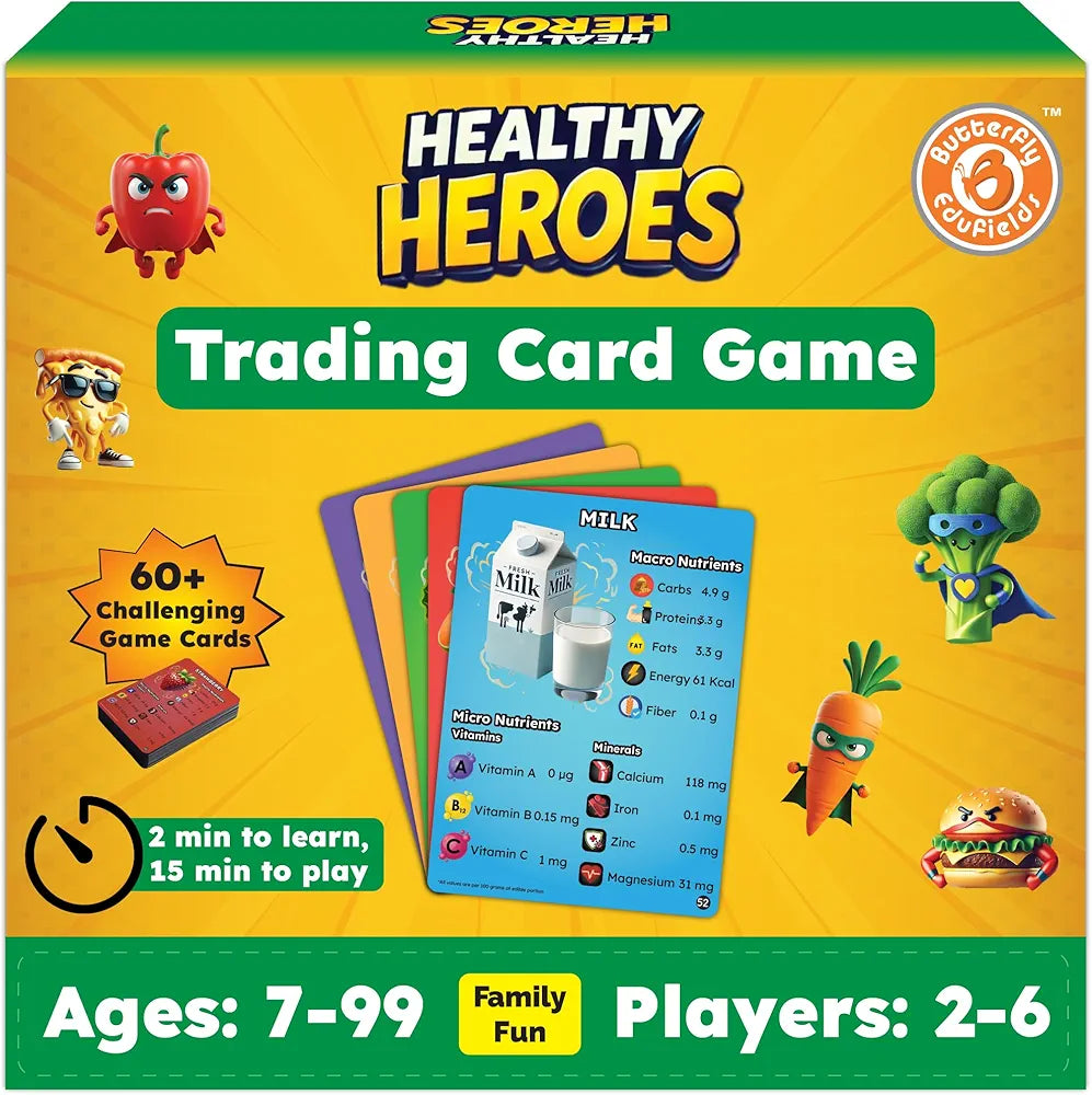 Butterfly EduFields Healthy Heroes Card Game Fun Family Educational Gift for Kids & Adults Best Birthday Return Gifts for Boys and Girls Ages 7+