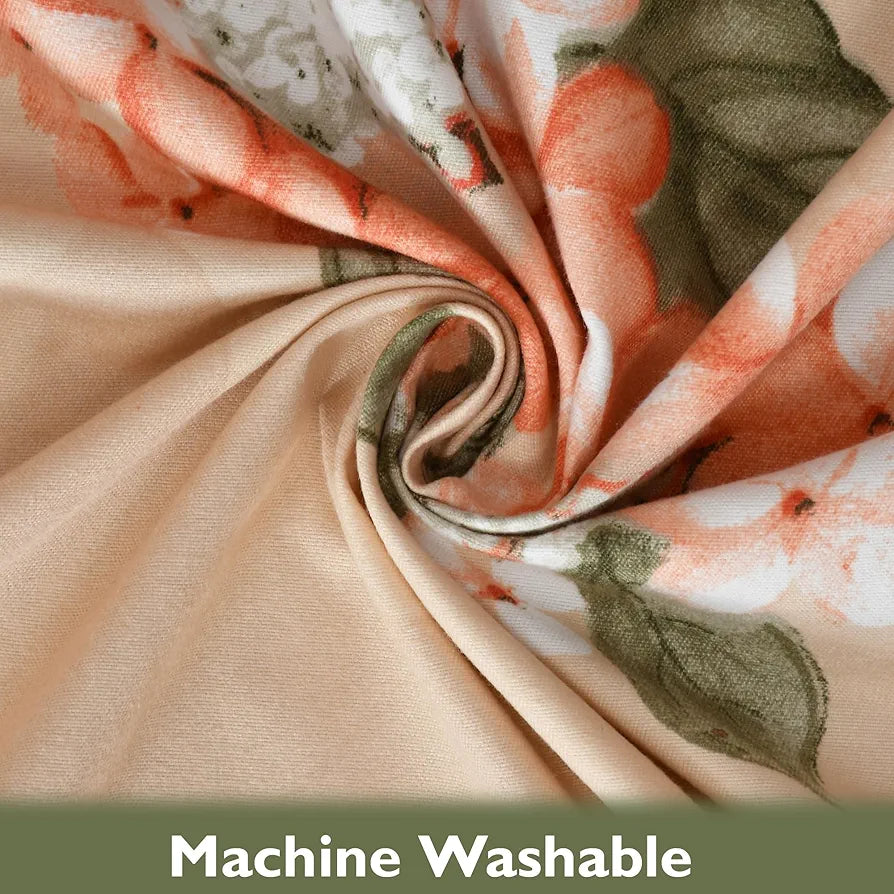 Fresh From Loom Hypoallergenic Floral Print Single Bed Bedsheet with 1 Pillow Covers 240 TC Beige-Floral