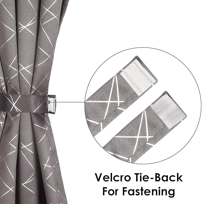 Story@Home Blackout Curtains for Door 7 Feet Long 1 Piece Colour Criss Cross Grey