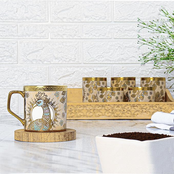 Femora Bone China Gloden Tea Cup | Crowned Gold | 160 Ml