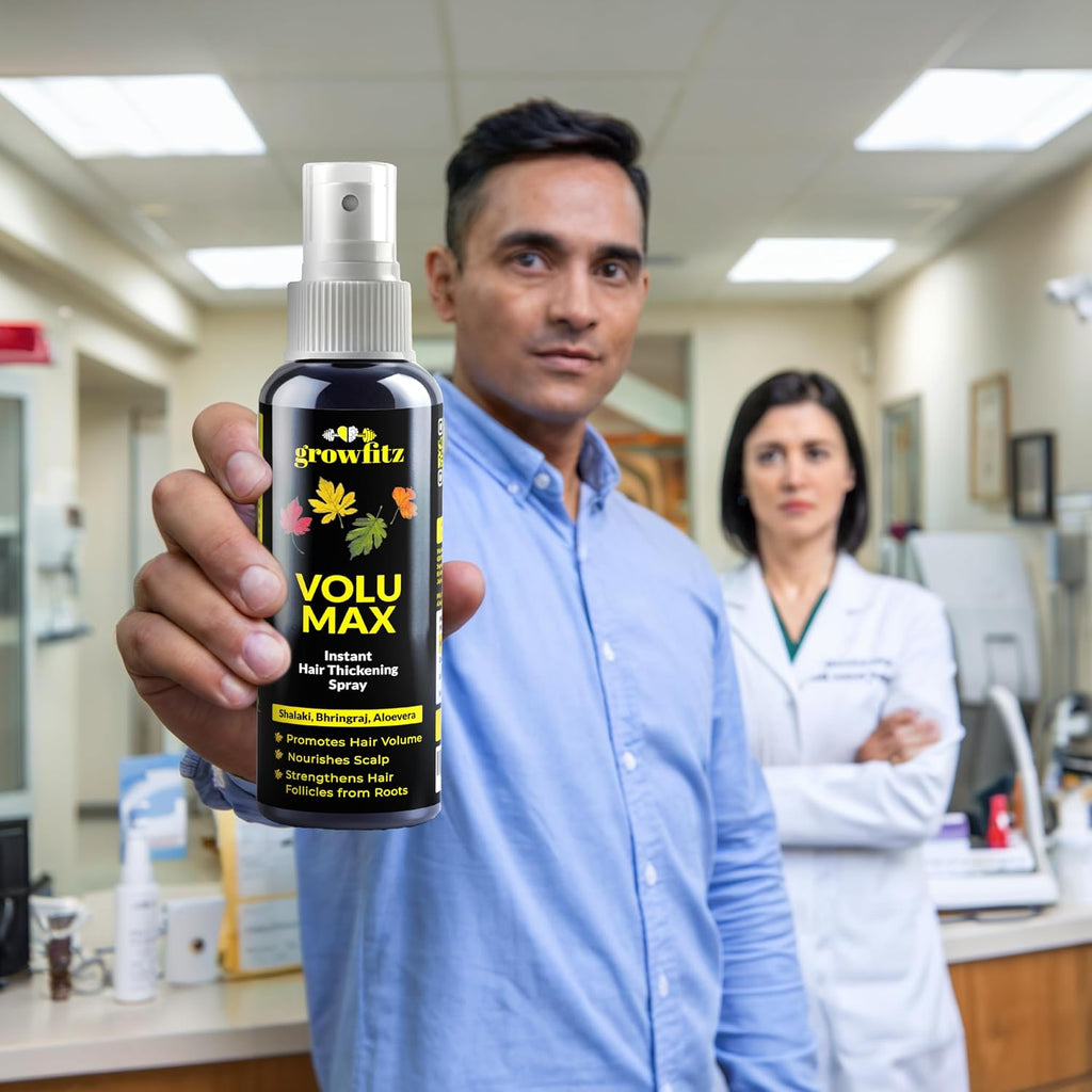 Growfitz Ayurvedic Hair Serum Spray 100 ml | Hair Protection Spray for Women & Men | 4% Anagain, 2% Baicapil, Biotin & Rice water | Shine, Smoothness & Hair Fall Protection (Pack of 1)