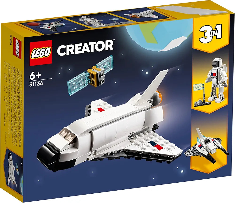 Lego Creator Space Shuttle 31134 Building Toy Set with Astronaut and Spaceship Models for Kids Aged 6+