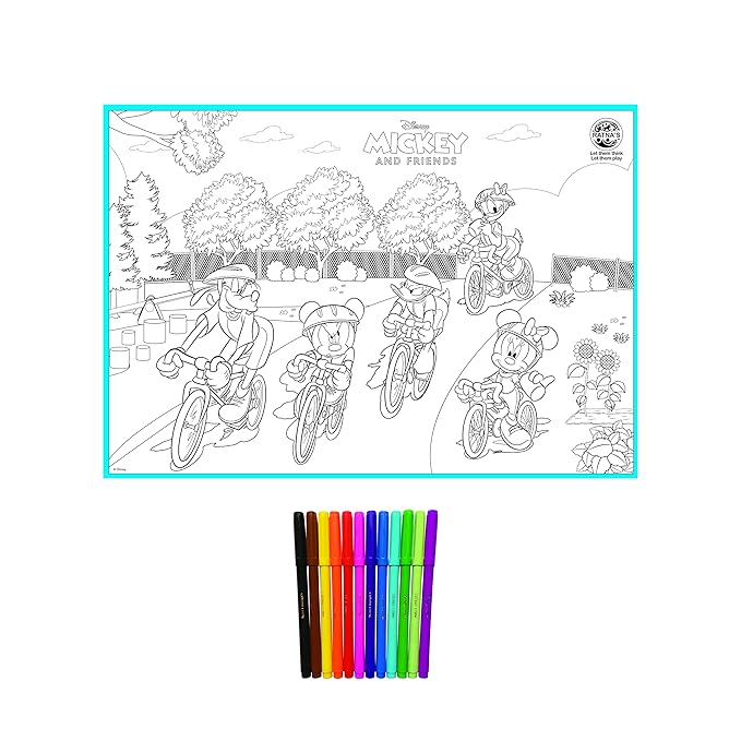 Ratna's My Colouring Mat Disney & Marvel Theme for Kids Washable and Reusable Coloring Kit | Diy Painting Kit | Mickey & Friends