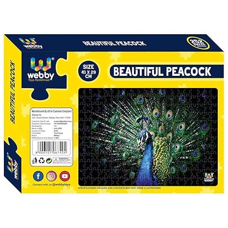 Webby Beautiful Peacock Jigsaw Puzzle 252 Pieces Kids