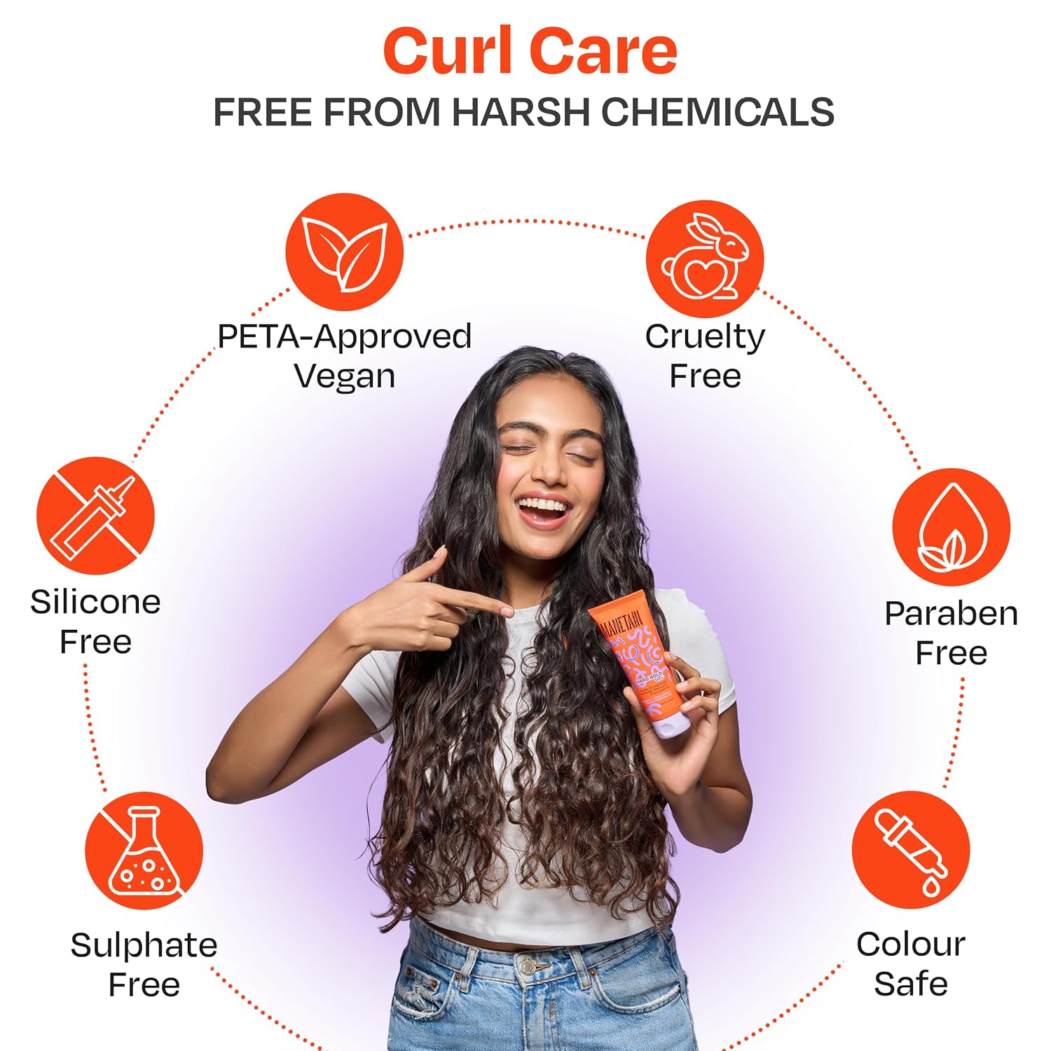 Manetain Hard Hold Curl Gel 100ml for Curly Hair & Wavy Hair | Strong Hold Curly Hair Gel for Women | Frizz Control, Long‑Lasting Definition & Shine | Humidity‑Resistant, Vegan, Silicone‑Free